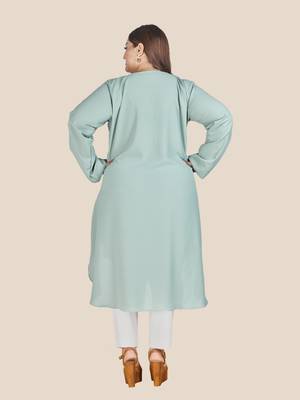 Stylish ladies wrap style high low Tunic -Yellow 3