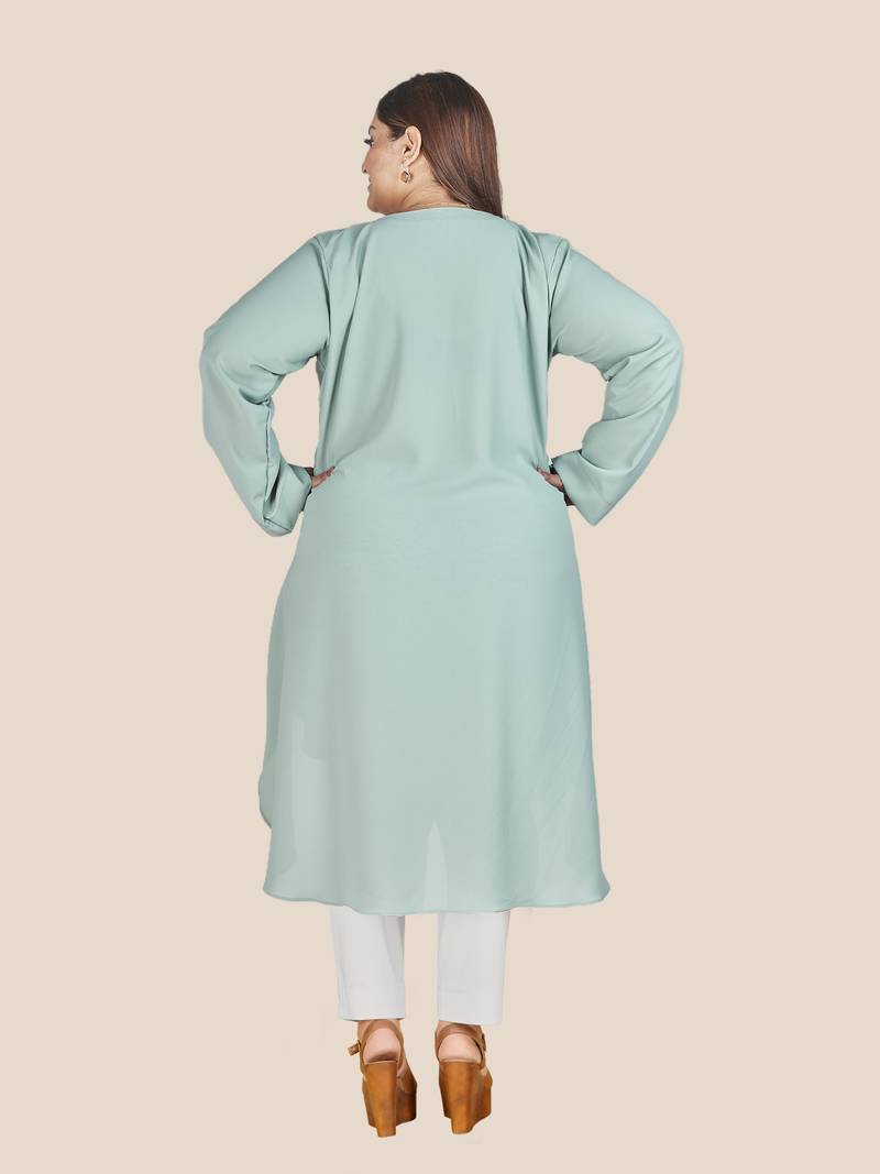 Stylish ladies wrap style high low Tunic -Yellow