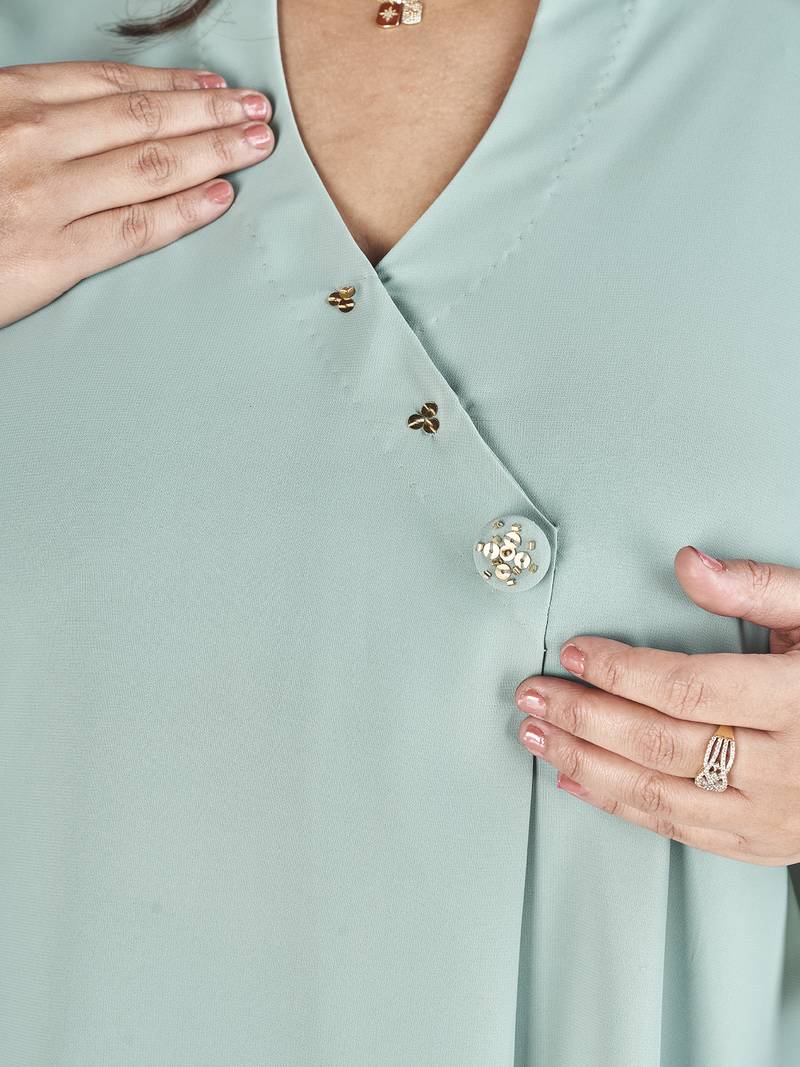 Stylish ladies wrap style high low Tunic -Yellow