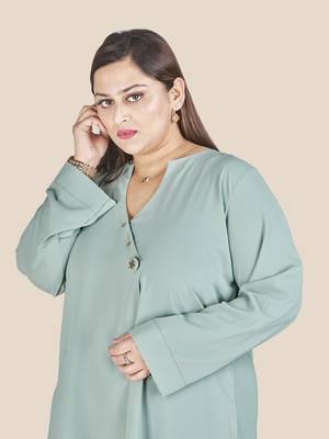 Stylish ladies wrap style high low Tunic -Yellow 5