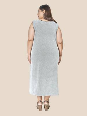 Grey woven polyester long-dresses 3