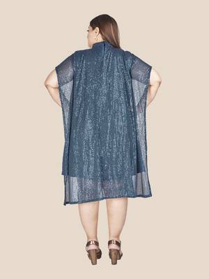 Blue woven polyester short-dresses 4