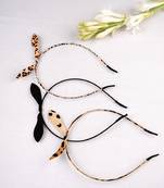 A set of three Hairbands - 2 animal prints and one black with a Knot detail