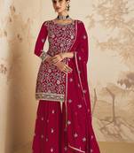 Magenta Embroidered Designer Salwar Kameez