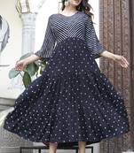 Black printed rayon kurtas-and-kurtis