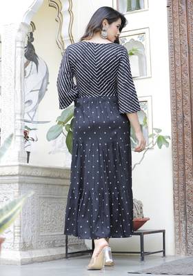 Black printed rayon kurtas-and-kurtis 2