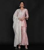 Short Tuinc With Gharara And Chanderi Odhni Gota And Zari Work