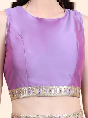 Lavender Choli, Woven Georgette Lehenga, Net Dupatta set 6
