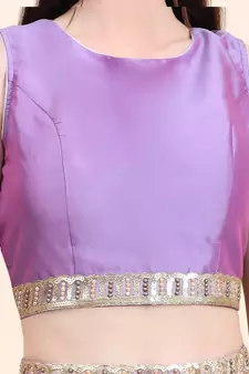 Lavender Choli, Woven Georgette Lehenga, Net Dupatta set