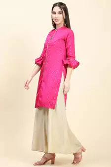 Zari Woven Tafetta Kurta potli buttons