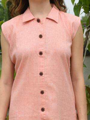 Peach plain cotton-kurtis 4