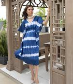 Blue woven cotton ethnic-kurtis