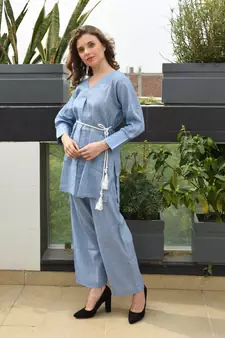 Blue handloom cotton salwar
