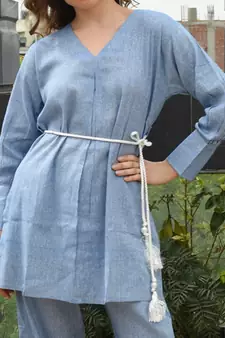 Blue handloom cotton salwar
