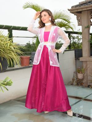 White embroidered net women jackets 1