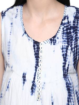   White printed cotton ethnic kurtis 5