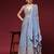 Coral Blue embroidered georgette salwar