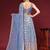 Coral Blue embroidered georgette salwar