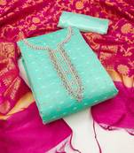 Turquoise beads banarasi salwar