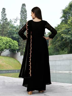 Georgette Embroidered Black Salwar Suit with Dupatta 3 pieces set 3