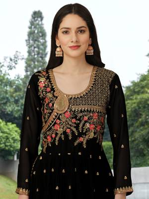Georgette Embroidered Black Salwar Suit with Dupatta 3 pieces set 6