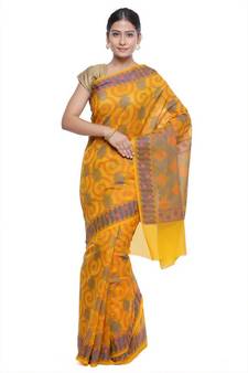 Ptiepl Banarasi Silk Works Women'S Yellow Art Silk Banarasi Saree With Blouse Piece