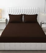 Roman Satin Stripe/Lines Plain Supersoft Double Bed Bedsheet With 2 Pillow Cover- Bedsheet