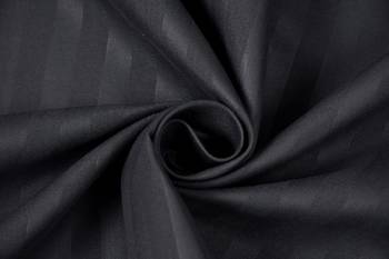 Roman Solid Satin Stripe Double Bed Bedsheet 90x100 Inches + 2 Pillow Cover for Home, Hotels, Guest House, PG. (Black) 2