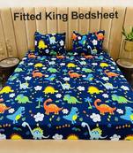 Fitted Bedsheet Size King All Round Elastic with 2 Pillow Covers - Fit Upto 8 Inches Mattress