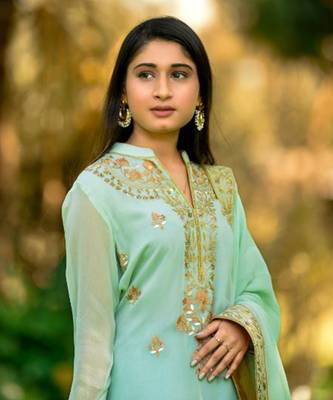 Powder Blue Sharara Suit with Dori Embroidery 3
