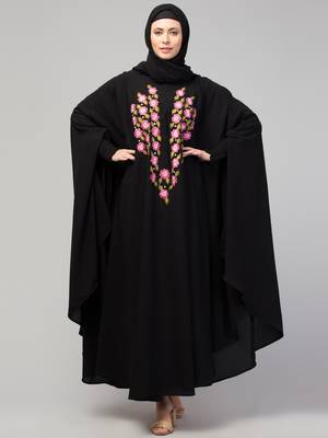 Nazneen Smoking Sleeve Resham Embroidery Irani Kaftan/ Burqa /Naqab 1