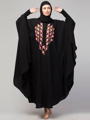 Nazneen Smoking Sleeve Resham Embroidery Irani Kaftan/ Burqa /Naqab 3