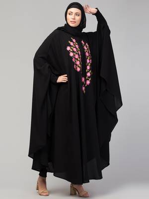 Nazneen Smoking Sleeve Resham Embroidery Irani Kaftan/ Burqa /Naqab 4
