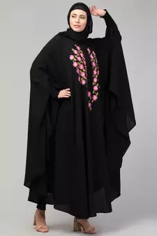 Nazneen Smoking Sleeve Resham Embroidery Irani Kaftan/ Burqa /Naqab