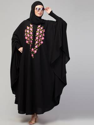 Nazneen Smoking Sleeve Resham Embroidery Irani Kaftan/ Burqa /Naqab 5