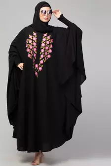 Nazneen Smoking Sleeve Resham Embroidery Irani Kaftan/ Burqa /Naqab