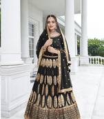 Black Color Party Wear Georgette Lehenga Choli With sequin Work
