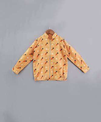 Orange Carrot Print Bomber Jacket 1