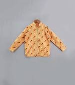 Orange Carrot Print Bomber Jacket