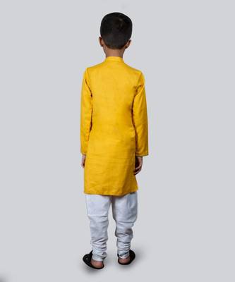 Mustard Goggles Embroidery And Pintux Kurta Set 2