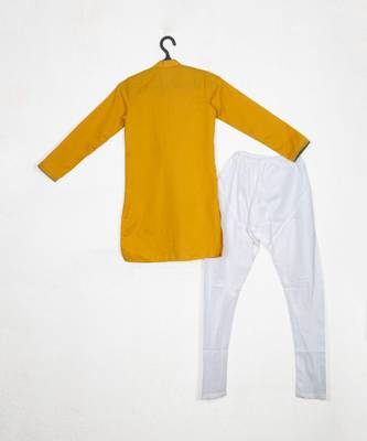 Mustard Goggles Embroidery And Pintux Kurta Set 4