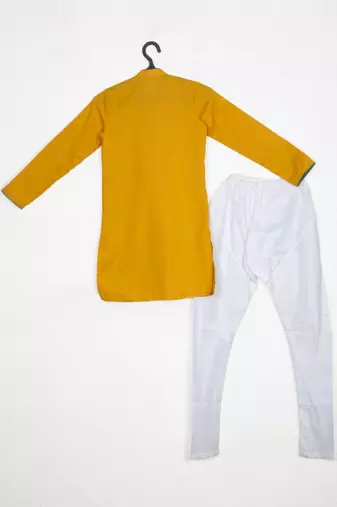 Mustard Goggles Embroidery And Pintux Kurta Set
