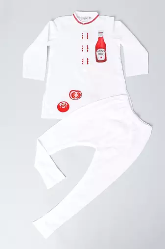 White  Ketchup Embroidered Kurta Set