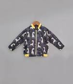 Black Giraffe Print Bomber Jacket Unisex