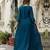 Dark Blue Santoon Anarkali Dress 3 pieces Salwar Kameez set