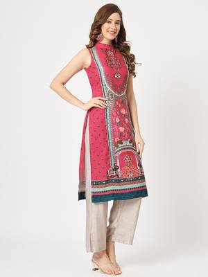Multicolor printed viscose rayon ethnic-kurtis 2