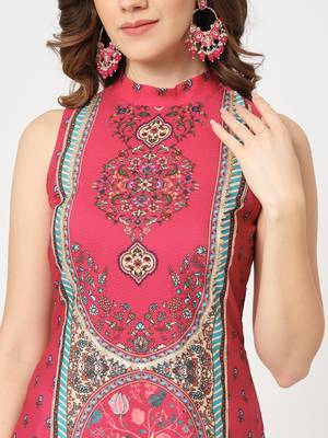Multicolor printed viscose rayon ethnic-kurtis 4