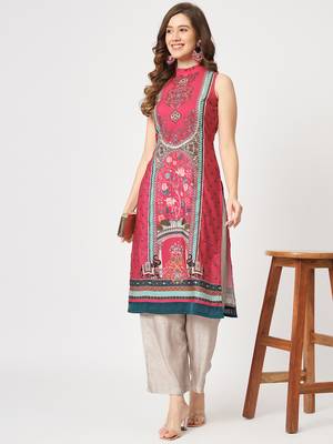 Multicolor printed viscose rayon ethnic-kurtis 5