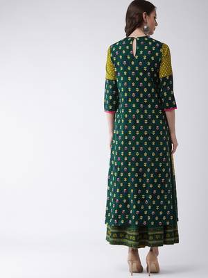 Green printed rayon ethnic-kurtis 3