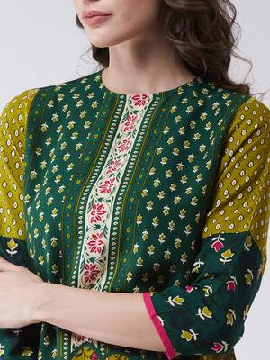 Green printed rayon ethnic-kurtis 4